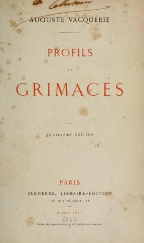 Tapa de Profils et grimaces.