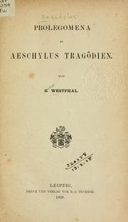 Tapa de Prolegomena zu Aeschylus Tragödien