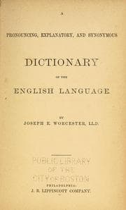 Tapa de A pronouncing, explanatory, and synonymous dictionary of the English language