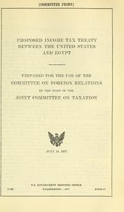 Tapa de Proposed income tax treaty between the United States and Egypt