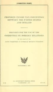 Tapa de Proposed income tax convention between the United States and Iceland