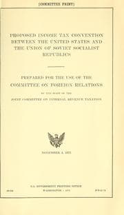Tapa de Proposed income tax convention between the United States and the Union of Soviet Socialist Republics