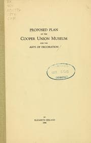 Tapa de Proposed plan of the Cooper Union Museum for the Arts of Decoration