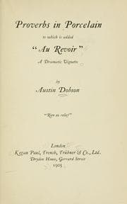 Tapa de Proverbs in porcelain to which is added "Au revoir," a dramatic vignette
