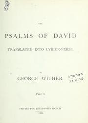 Tapa de The Psalms of David, tr. into lyrickverse