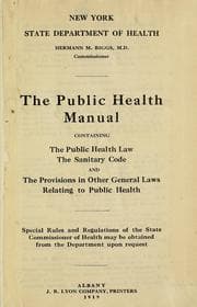 Tapa de The public health manual