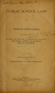 Tapa de Public school law of North Carolina, chapter 15 of the Code