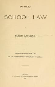 Tapa de Public school law of North Carolina