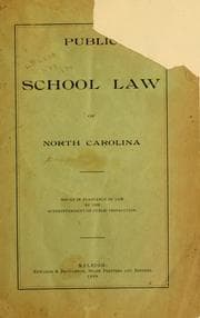 Tapa de Public school law of North Carolina
