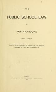 Tapa de The public school law of North Carolina