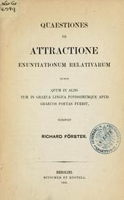 Tapa de Quaestiones de attractione enuntiationum relativarum qualis quum in aliis tum in graeca lingua potissimumque