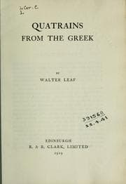 Tapa de Quatrains from the Greek