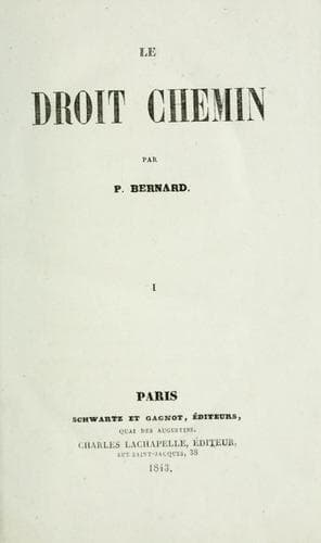 Tapa de Le droit chemin