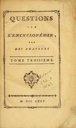 Tapa de Questions sur l'encyclopedie