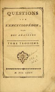 Tapa de Questions sur l'encyclopedie