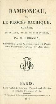 Tapa de Ramponeau; ou, Le procès bachique