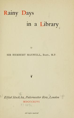 Tapa de Rainy days in a library