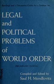Tapa de Readings and a discussion guide for a seminar on legal and political problems of world order
