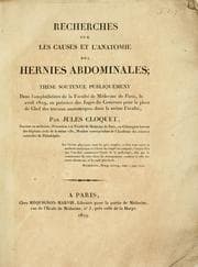 Tapa de Recherches sur les causes et l'anatomie des hernies abdominales