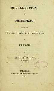 Tapa de Recollections of Mirabeau
