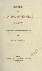 Tapa de Recueil de Chansons Populaires grecques