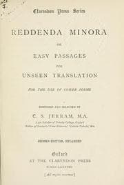 Tapa de Reddenda minora or easy passages for unseen translation