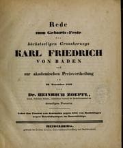 Tapa de Rede zum Geburts-Feste des höchstseligen Grossherzogs Karl Friedrich von Baden und zur akademischen Preisvertheilung am 22. November, 1849