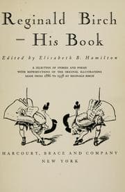 Tapa de Reginald Birch--his book, edited by Elisabeth B. Hamilton