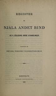 Tapa de Register til Njála andet bind og K. Gíslasons andre afhandlinger