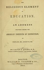 Tapa de The religious element in education