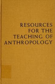 Tapa de Resources for the teaching of anthropology