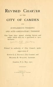 Tapa de Revised charter of the city of Camden