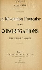 Tapa de La Révolution française et les congrégations