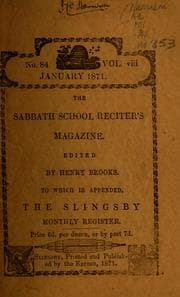 Tapa de The Sabbath School reciter's magazine