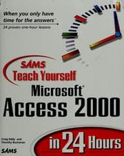 Tapa de Sams teach yourself Microsoft Access 2000 in 24 hours