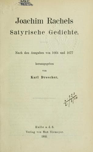 Tapa de Satyrische Gedichte