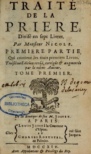 Tapa de Traité de la priere