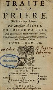 Tapa de Traité de la priere
