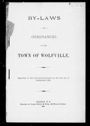 Tapa de By-laws and ordinances of the town of Wolfville