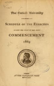 Tapa de Schedule of the exercises during the week of the first commencement, 1869