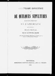 Tapa de De quelques sépultures d'anciens indigènes de l'Amérique découvertes à Montréal