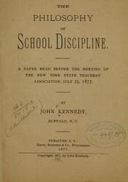Tapa de The philosophy of school discipline