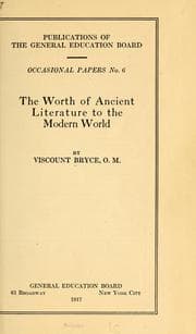Tapa de The worth of ancient literature to the modern world