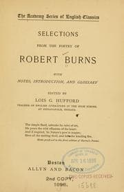 Tapa de Selections from the poetry of Robert Burns