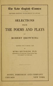 Tapa de Selections from the poems and plays of Robert Browning