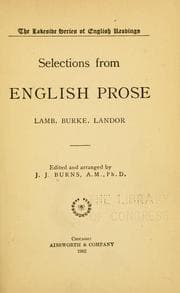 Tapa de Selections from English prose