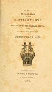 Tapa de Select works of the British poets, in a chronological series from Falconer to Sir Walter Scott with biographical and critical notices
