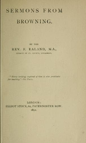 Tapa de Sermons from Browning