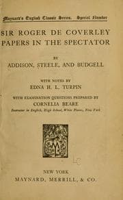 Tapa de Sir Roger de Coverley papers in the Spectator