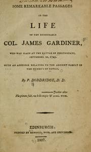 Tapa de Some remarkable passages in the life of the Honourable Col. James Gardiner, who was slain at the Battle of Prestonpans, September 21, 1745